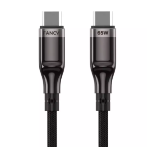 Cabo De Dados De Metal Tipo-C Para Tipo-C 65w Carga Rápida 3A CA333 Fancy - Image 2